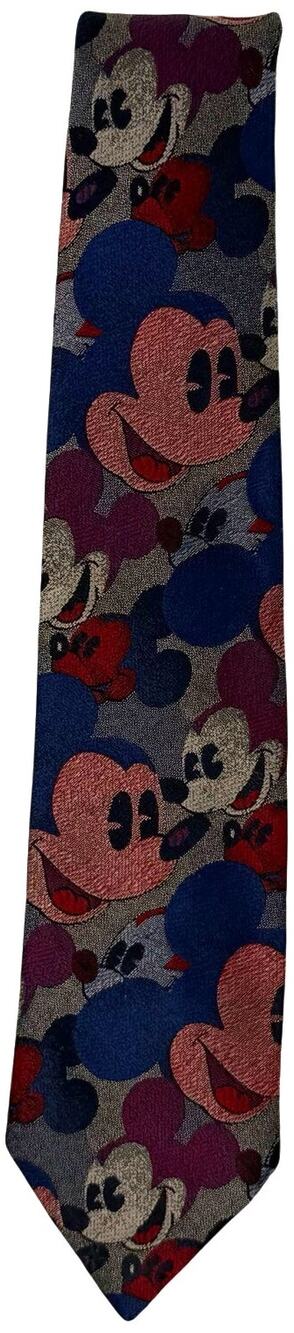 Vintage 90s Disney Mickey Mouse Neck Tie Blue Red USA Made Balancine